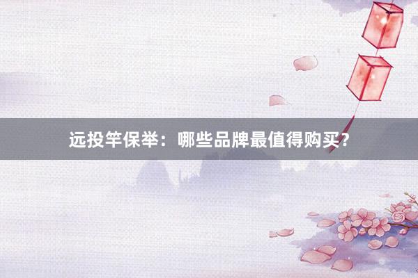 远投竿保举：哪些品牌最值得购买？